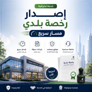 إصدار رخصة نشاط تجاري بلدي (مسار سريع)
