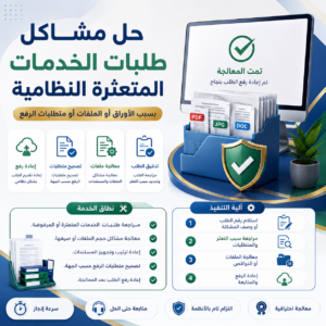 حل مشاكل طلبات الخدمات المتعثرة النظامية